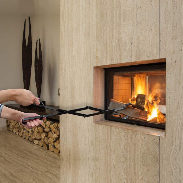 Fire Pit Tongs Fireplace Accessories Fireplaces Tool For Outdoor Indoor Camping Wood Stoves Pits Black Steel 26 Inch Fireplace Pokers Tools