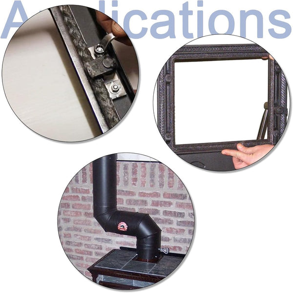 Self Adhesive Flat Stove Rope Seal 3Mm X 15Mm 2M Black Fiberglass Fireplace & Stove Accessories