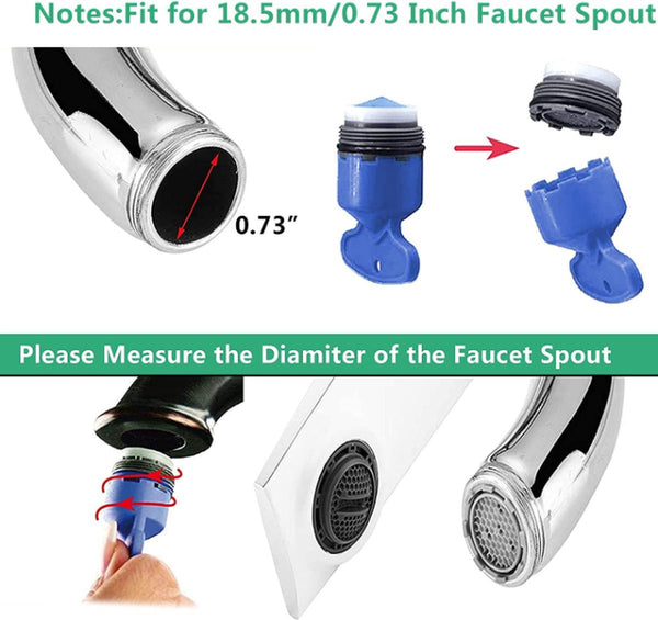 8 Piece Blue Abs 18.5Mm Universal Water Saving Tap Aerator Set Kitchen Taps