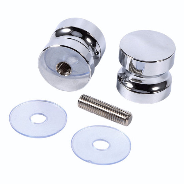 2 Pieces Door Handle Shower Glass Sliding Knob Bathroom Knobs Hardware Room Accessories For Aluminum Alloy Silver With Screw Round Shower Doors