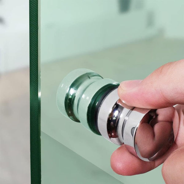 2 Pieces Door Handle Shower Glass Sliding Knob Bathroom Knobs Hardware Room Accessories For Aluminum Alloy Silver With Screw Round Shower Doors