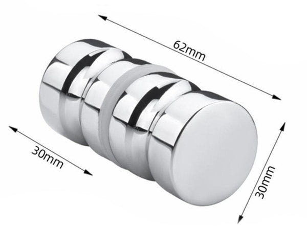 2 Pieces Door Handle Shower Glass Sliding Knob Bathroom Knobs Hardware Room Accessories For Aluminum Alloy Silver With Screw Round Shower Doors