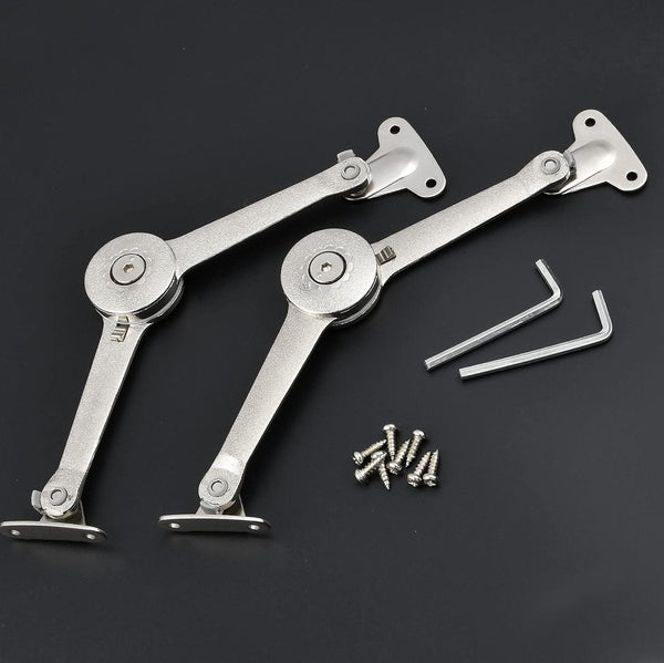2 Pieces Flap Hinge Kitchen Cabinet Furniture Overlay With Brake Screws And Allen Key Zinc Alloy Nickel Plated Max. Weight Support 10Kg Furniture Part