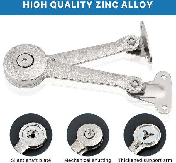 2 Pieces Flap Hinge Kitchen Cabinet Furniture Overlay With Brake Screws And Allen Key Zinc Alloy Nickel Plated Max. Weight Support 10Kg Furniture Part