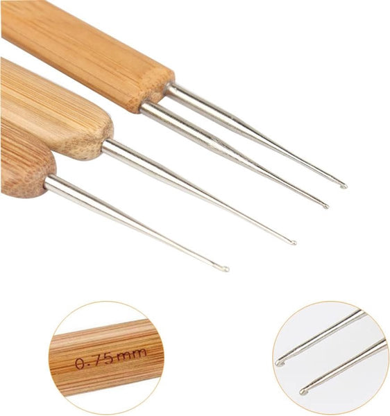 Set Of 6 Dreadlock Crochet Needles With Storage Bag 0.75Mm Other Crocheting And Knitting