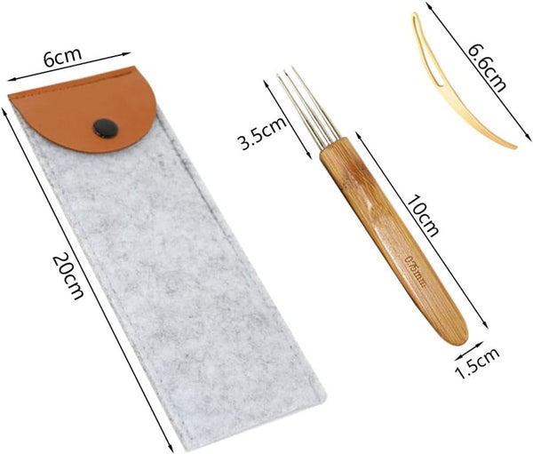 Set Of 6 Dreadlock Crochet Needles With Storage Bag 0.75Mm Other Crocheting And Knitting