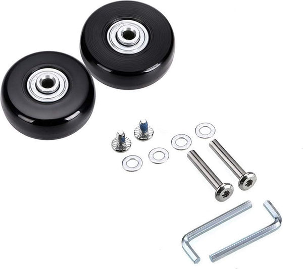 Set Of 2 Replacement Suitcase Wheels 50Mm Rubber Casters With Bearings Suitcases