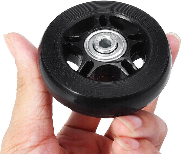 Set Of 2 Replacement Suitcase Wheels 60Mm Rubber Casters With Screws Suitcases