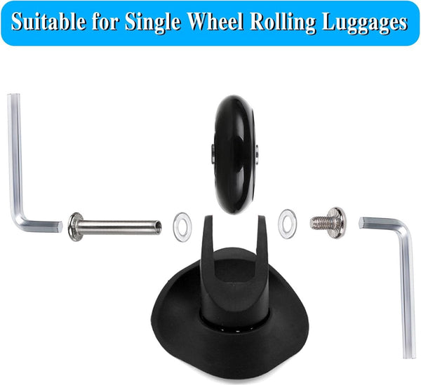 Set Of 2 Replacement Suitcase Wheels 70Mm Rubber Casters With Screws Suitcases