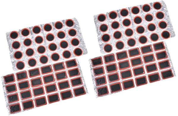 96 Piece Bicycle Tire Patch Kit Round & Rectangular Rubber Patches Bike Tools