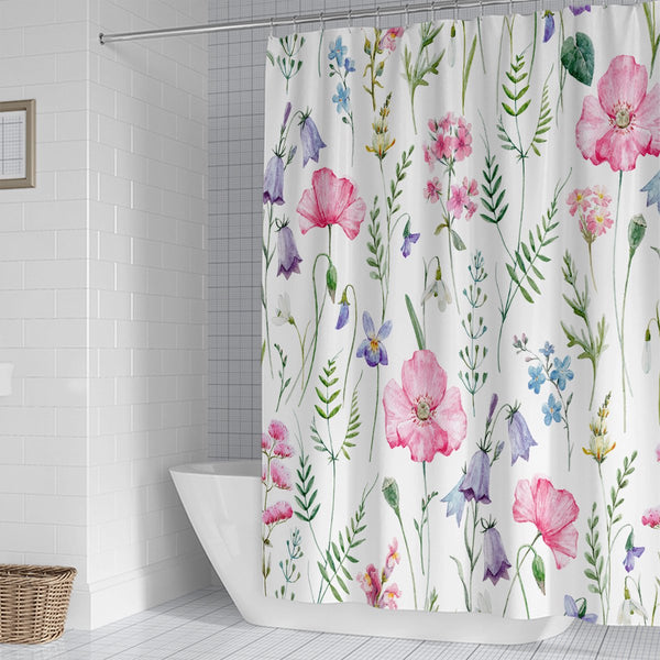 Watercolor Flower Plant Tropical Leaf Shower Curtain 90X180cm Polyester Waterproof Shower Curtains
