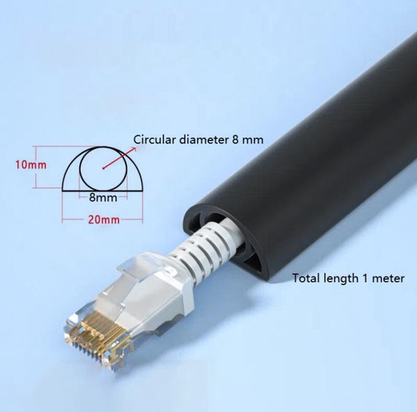 Cable Bridge Bottom Self Adhesive Duct Pvc Floor Concealing Cables Protection Power Suitable For Homes Offices Hotels And Warehouses 100 X 2 Cm Black