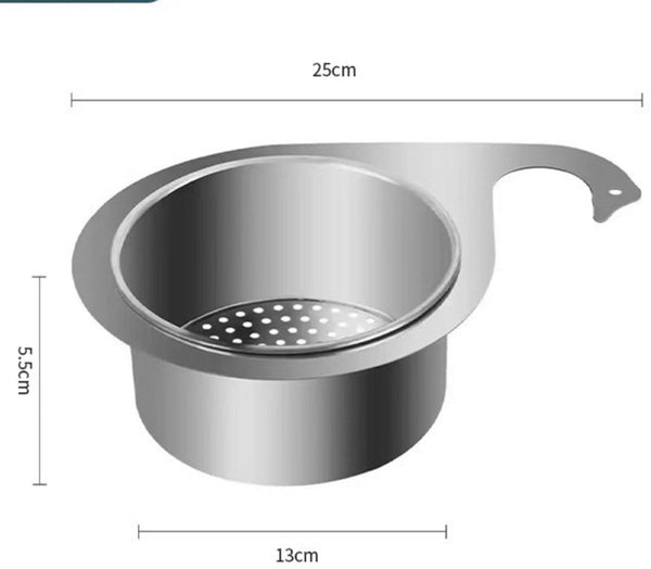 Colander Sink 21*5.8 Cm Kitchen Utensils Silver Stainless Steel Basket Suitable For Use Colanders Strainers & Sifters