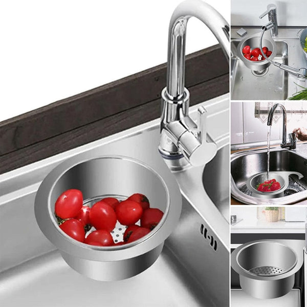 Colander Sink 21*5.8 Cm Kitchen Utensils Silver Stainless Steel Basket Suitable For Use Colanders Strainers & Sifters