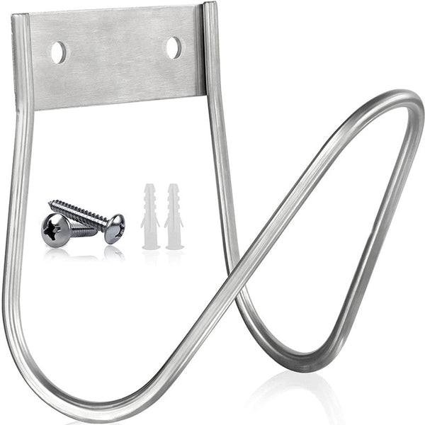 Garden Hose Holder Stainless Steel Silver 17.5 X 15 16 Cm Wall Mounted Bracket Reel Hanging System Tool Storage For Hoses Ropes And Extension Cords Ho