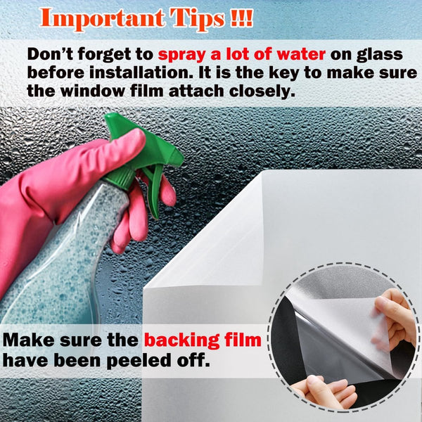 Film 45 X 200Cm Pvc Translucent Matte Anti Glare Static No Glue For Bathroom Home Office Window Film