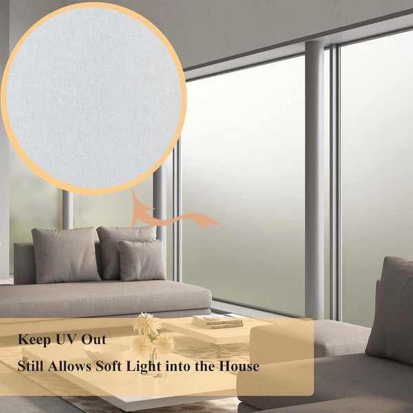Film 45 X 200Cm Pvc Translucent Matte Anti Glare Static No Glue For Bathroom Home Office Window Film