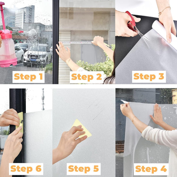 Film 45 X 200Cm Pvc Translucent Matte Anti Glare Static No Glue For Bathroom Home Office Window Film