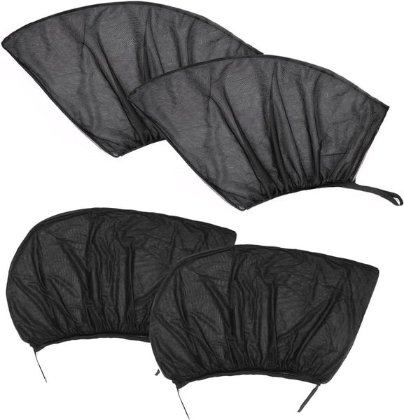 Car Sunshade 4 Pieces Suitable For Front And Rear Windows Polyester Uv Protection Baby & Child Accessories Universal Black Other Car Interior