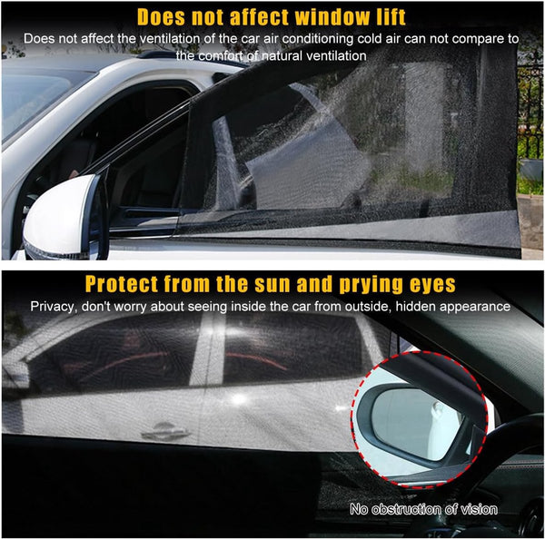 Car Sunshade 4 Pieces Suitable For Front And Rear Windows Polyester Uv Protection Baby & Child Accessories Universal Black Other Car Interior
