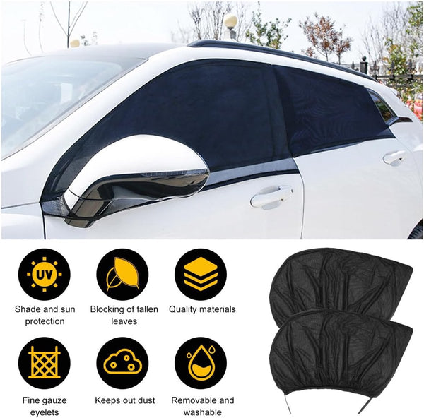Car Sunshade 4 Pieces Suitable For Front And Rear Windows Polyester Uv Protection Baby & Child Accessories Universal Black Other Car Interior