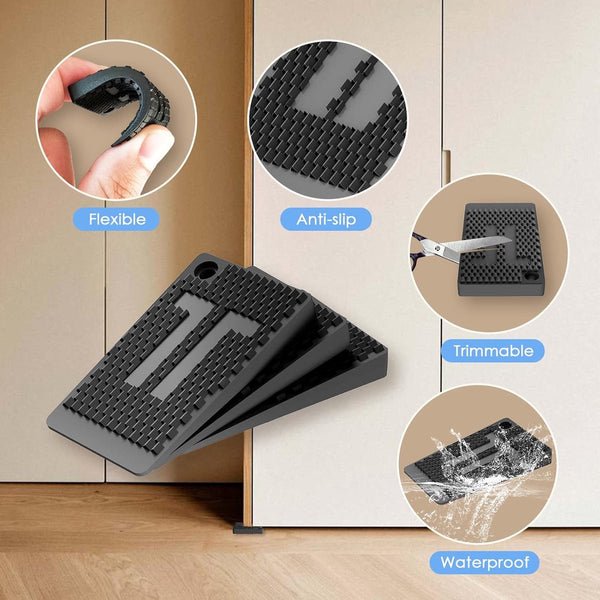 Furniture Wedges 35 Pieces Leveling Pad Base Leg Coaster Feet Set Black 5*3*0.5 Cm Plastic Furniture Parts