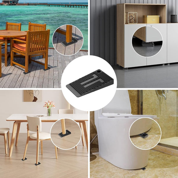 Furniture Wedges 35 Pieces Leveling Pad Base Leg Coaster Feet Set Black 5*3*0.5 Cm Plastic Furniture Parts