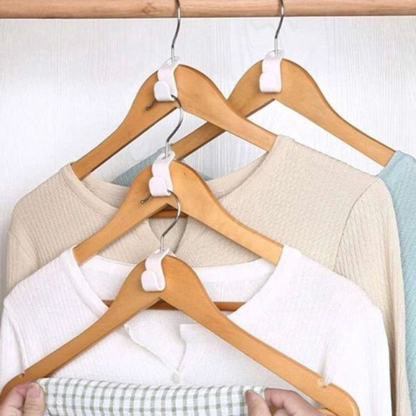50 Pieces Coat Hook Hanger Connector Hooks Hanging White Extension Clips Plastic For Outfit Cascading Space Saving Organiser Clothes Hangers