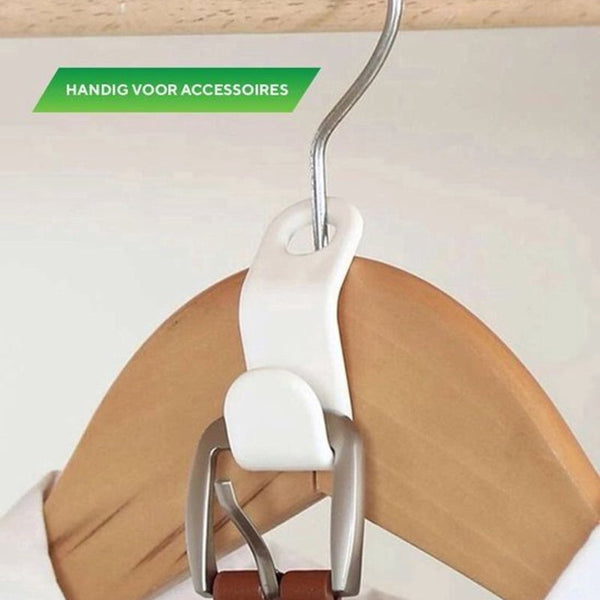 50 Pieces Coat Hook Hanger Connector Hooks Hanging White Extension Clips Plastic For Outfit Cascading Space Saving Organiser Clothes Hangers