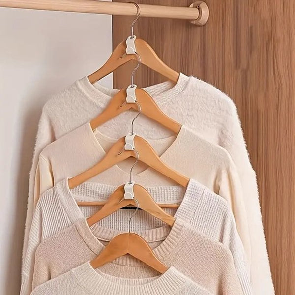 50 Pieces Coat Hook Hanger Connector Hooks Hanging White Extension Clips Plastic For Outfit Cascading Space Saving Organiser Clothes Hangers