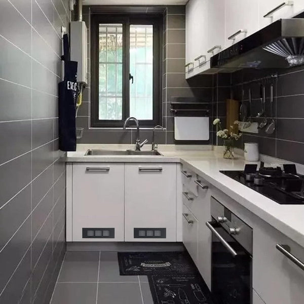 Air Grilles 2 Pieces Skirting Board Ventilation Aluminum Alloy With Screws Covers Heat Dissipation Holes Hood Suitable For Kitchen Bathroom Wardrobe C
