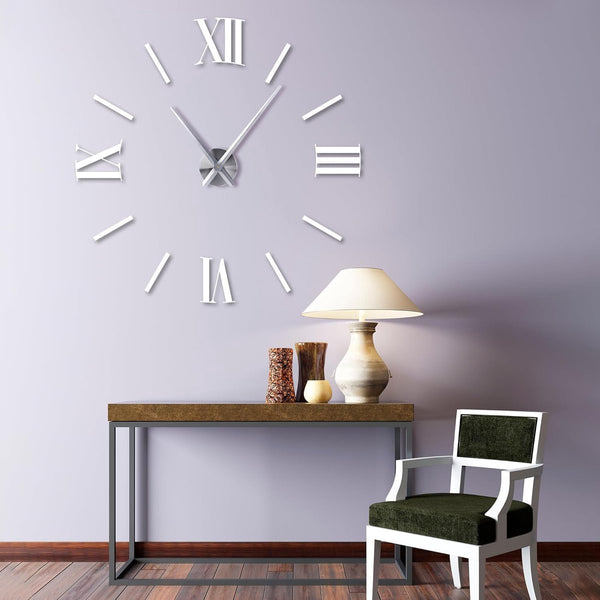 High Torque Quartz Clock Movement With 12Cm Disc Silver Metal Wall Clocks