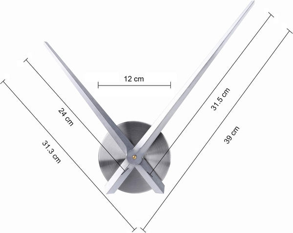 High Torque Quartz Clock Movement With 12Cm Disc Silver Metal Wall Clocks