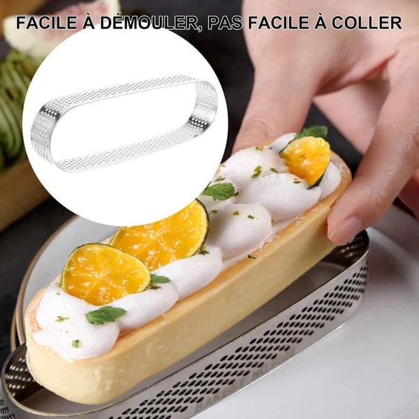 Set Of 6 Oval Stainless Steel Cake Rings 13Cm X 4.5Cm Cake Tins