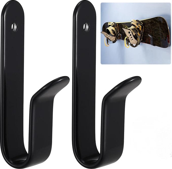 2 Pcs Snowboard Skateboard Wall Mount Rack Hooks Storage Display Black Steel Other Snow Sports Accessories