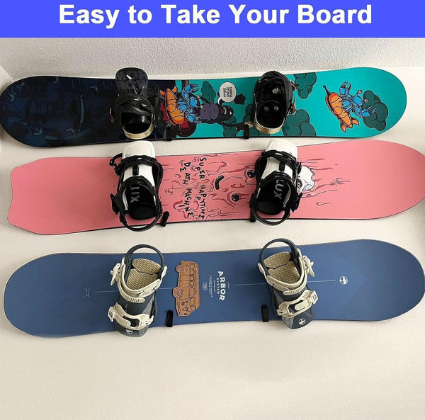 2 Pcs Snowboard Skateboard Wall Mount Rack Hooks Storage Display Black Steel Other Snow Sports Accessories