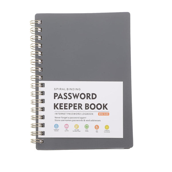 Password Book Booklet With Alphabet Organizer Notebook A6 Gray Personal Organisers