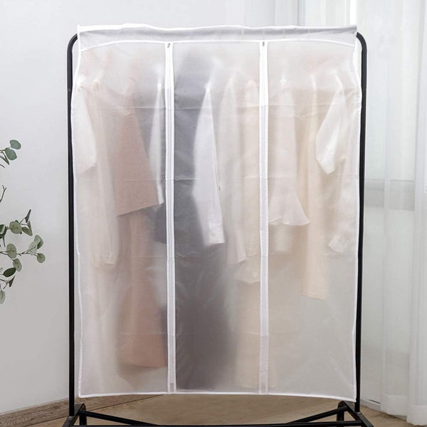 Garment Cover Clothes Hanging Protector Storage Bag Transparent Waterproof For Wardrobe And Rack With Zipper 50*100*120Cm Peva Garment Bags
