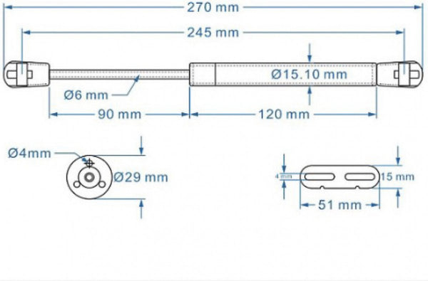 2 Pieces Gas Spring For Flap Softclose Door Fitting 100N Steel Telescopic Cabinet Hydraulic Support Lift Damper Or Furniture Mounting Parts Furniture