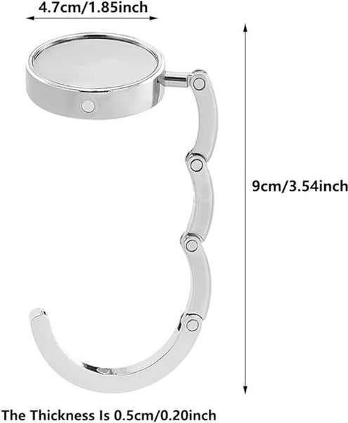 3 Pieces Bag Hook For Bags And Backpacks Hanger Hooks Table On The Silver Foldable Zinc Alloy 9.3 * 4.9 Cm Handbag School Headphones Etc. Hooks & Hang