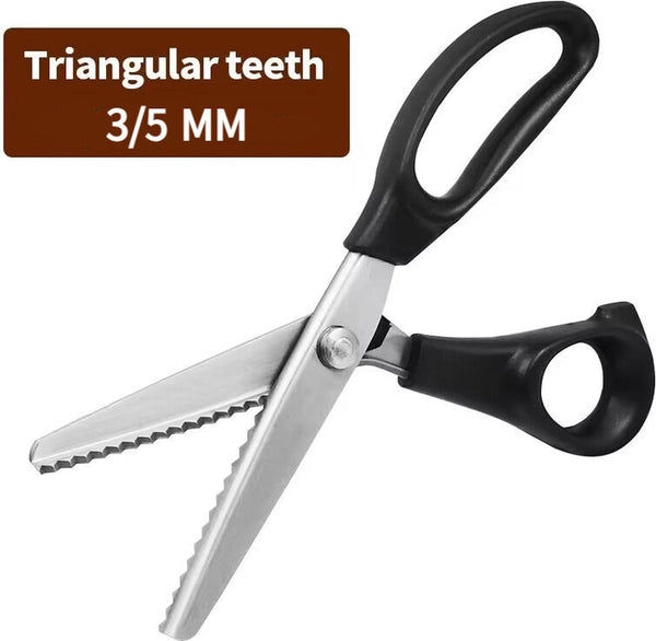 2 Pieces Pinking Shears For Fabric Scissors Textile Dressmaking Suitable / Denim Leather Black 3Mm 5Mm Metal Dressmaker's Scissors & Shears