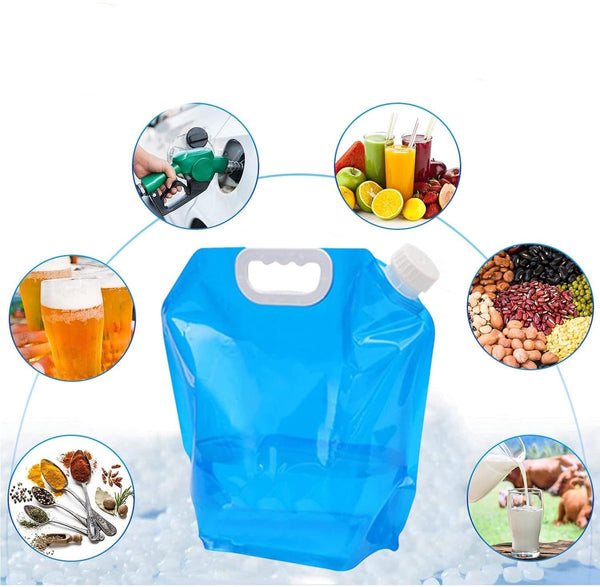 Collapsible Water Jerrycan 4 Piece Reservoir Set 5 And 10 Liter Flexible With Closed Lid Faucet Switch Emergency Outdoor Life Kit Home Portable Drinki