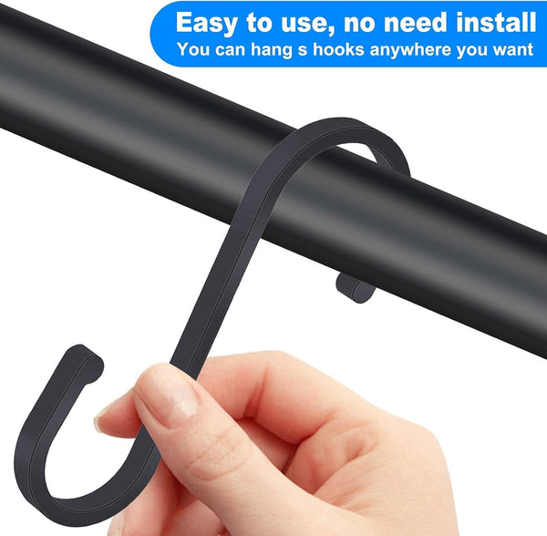112 Pieces Hanging Hooks S 85Mm Metal For Pots And Pans Plants Coffee Cups Clothes Black Towels In The Kitchen Bedroom Bathroom Office Garden Hooks &