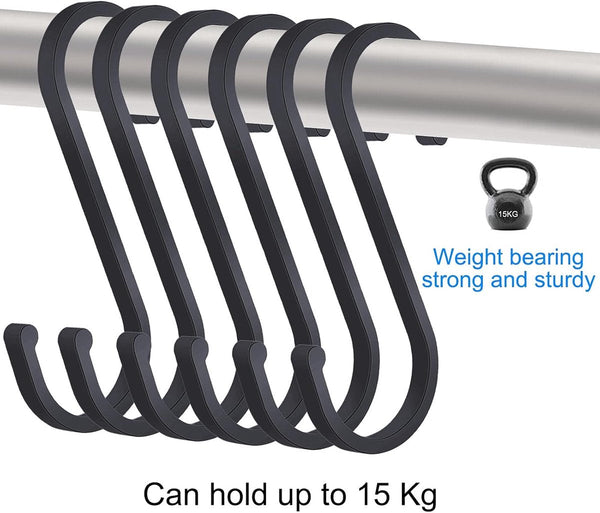 112 Pieces Hanging Hooks S 85Mm Metal For Pots And Pans Plants Coffee Cups Clothes Black Towels In The Kitchen Bedroom Bathroom Office Garden Hooks &