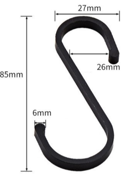 112 Pieces Hanging Hooks S 85Mm Metal For Pots And Pans Plants Coffee Cups Clothes Black Towels In The Kitchen Bedroom Bathroom Office Garden Hooks &