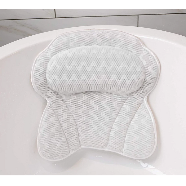White Bath Pillow With Suction Cups For Bathtub And Jacuzzi 42X44cm Bath Pillows