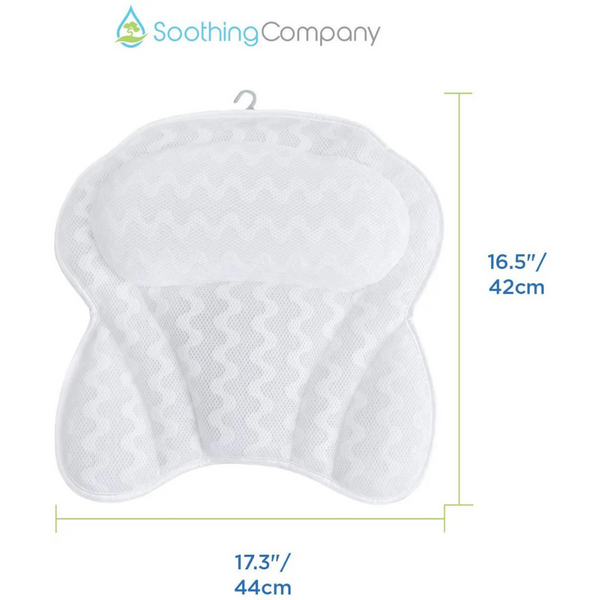 White Bath Pillow With Suction Cups For Bathtub And Jacuzzi 42X44cm Bath Pillows