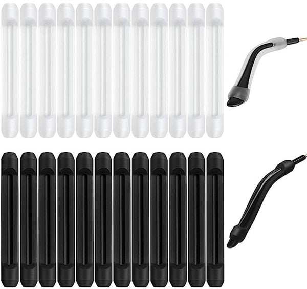 12 Pairs Of Anti Slip Ear Hooks Glasses Temples Covers Cushions Protectors Black And Transparent Silicone Accessories 24 Pieces Eyeglass Cases & Stora