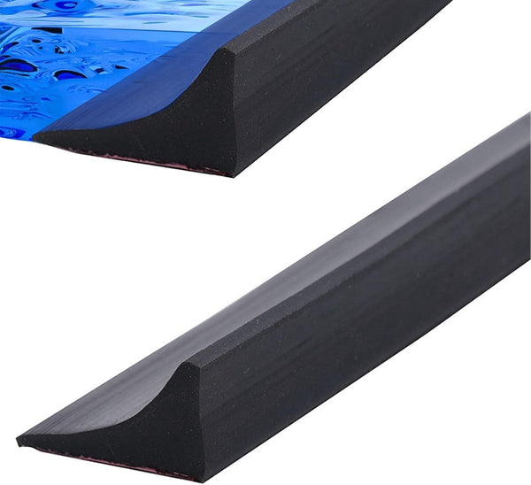 2M Foldable Shower Water Dam Black Tpe Wet Dry Separation Barrier Shower Trays & Bases