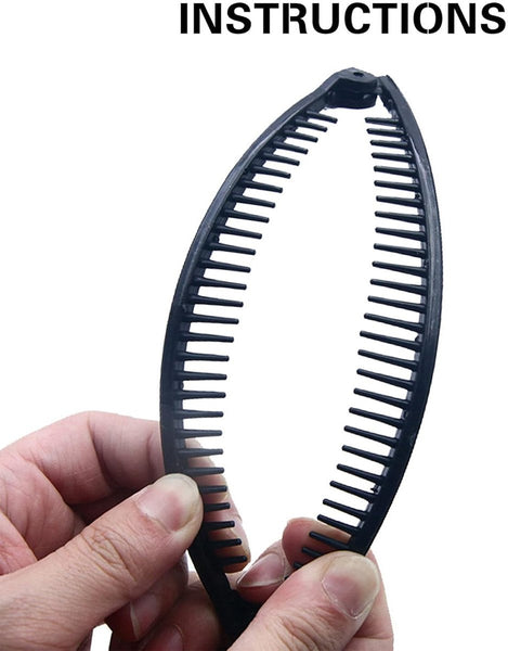 Hair Clip 3 Pieces Hairpin Banana Hairpins Women Double Comb Long Clips For Fine Thick Brown/Black/White Hair Accessories